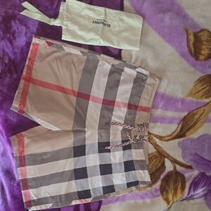 Burberry Beige and Red Check Swim Shorts